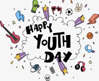 卡通手绘活力四射的海报免抠