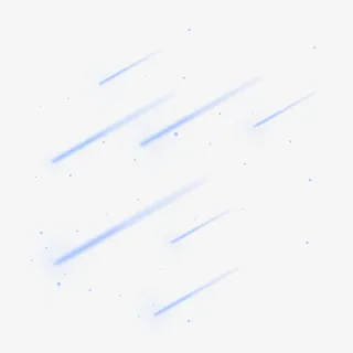 淡蓝色唯美流星雨光效纲免抠