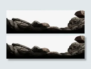 岩石边框素材免抠