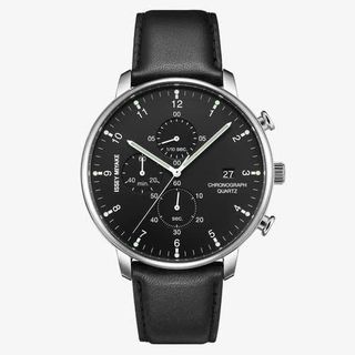 三宅一生三眼小表盘计时石英手表免抠