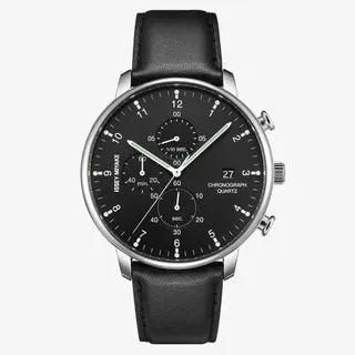 三宅一生三眼小表盘计时石英手表免抠