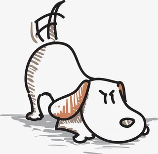 卡通手绘小狗免抠