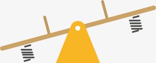 黄色扁平弹簧跷跷板免抠