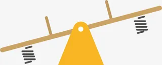 黄色扁平弹簧跷跷板免抠