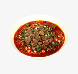 实物肉丁麻辣米线免抠