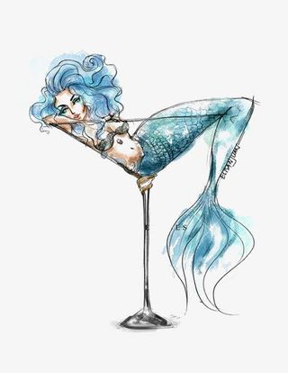 手绘美人鱼免抠