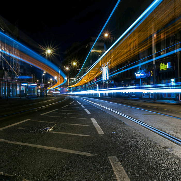 城市夜景道路光影高清