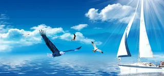 蓝天白云背景免抠