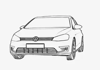 大众小汽车线条免抠