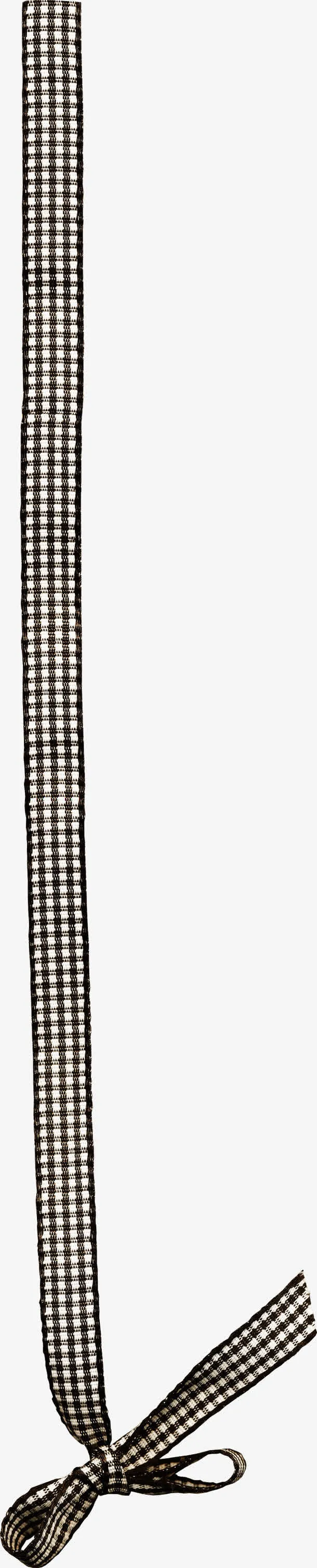 漂亮格子蝴蝶结布条免抠