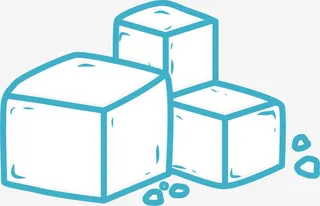 蓝色线条简约冰块免抠