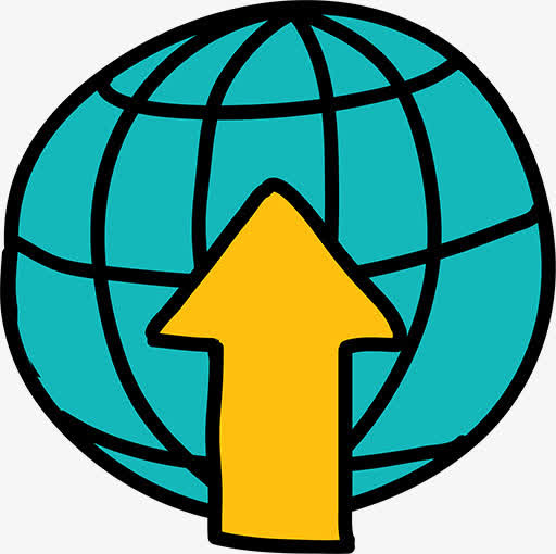 卡通地球箭头免抠