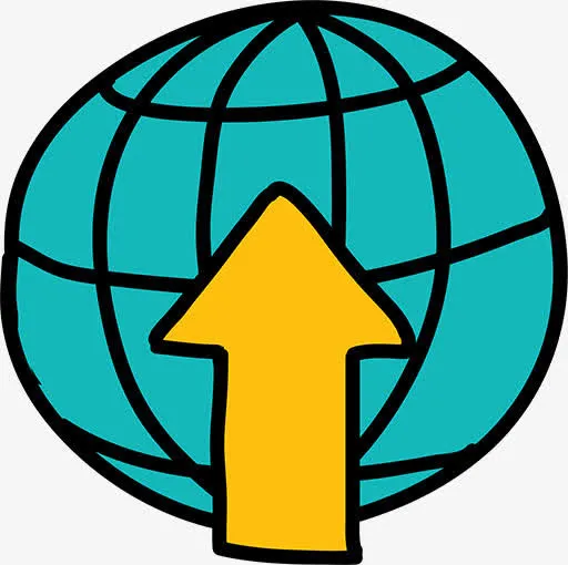 卡通地球箭头免抠