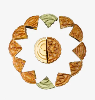 创意排成一圈的月饼免抠