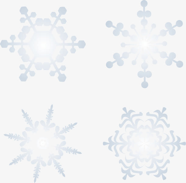 淡色雪花矢量飞雪免抠