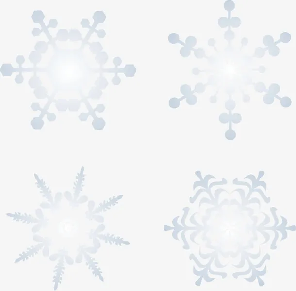 淡色雪花矢量飞雪免抠