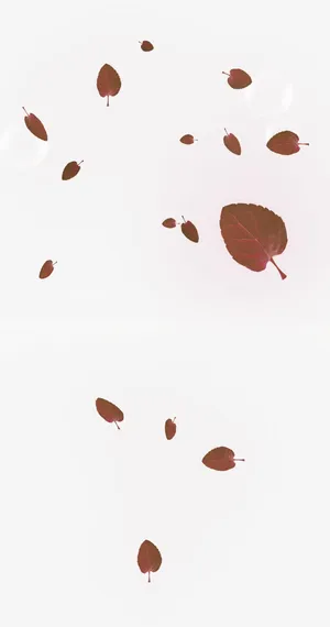 褐色简约树叶漂浮素材免抠