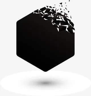 六边形破碎素材免抠