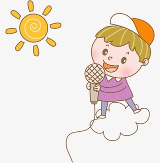 卡通帅气男孩唱歌免抠图免抠