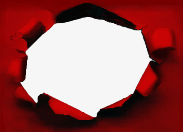 红色撕纸免抠