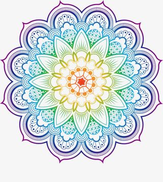 彩色曼陀罗花免抠