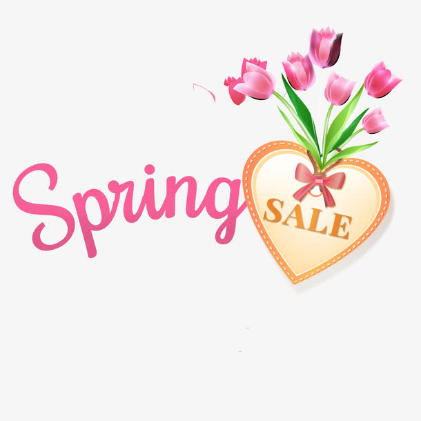 春季郁金香促销海报矢量素材免抠