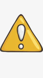 感叹号三角形黄色警告牌卡通免抠