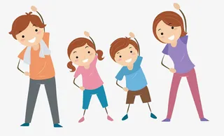 卡通人物做操素材免抠