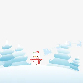 卡通小雪人免抠