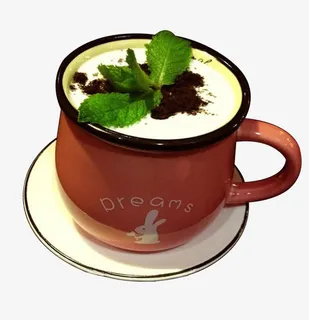 小兔子图案的杯装奶茶免抠