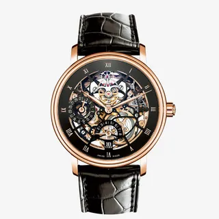 宝珀腕表黑金色手表镂空机械男表免抠
