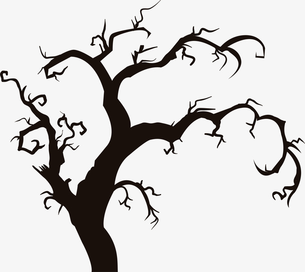 简约黑色大树免抠