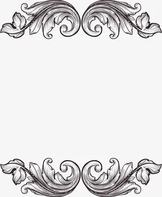 黑色植物框架免抠