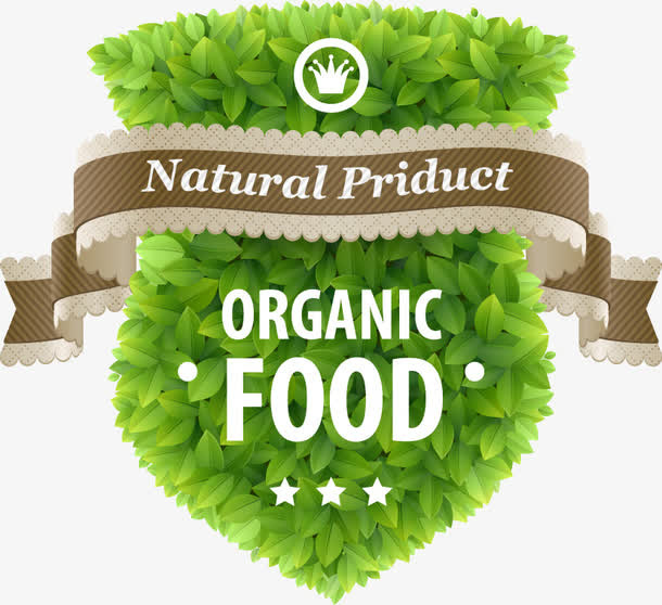 春天清新环保盾牌树叶免抠