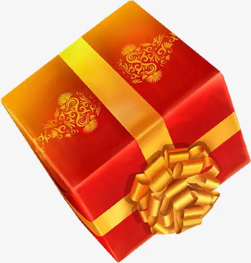 创意合成效果红色质感礼盒包装免抠