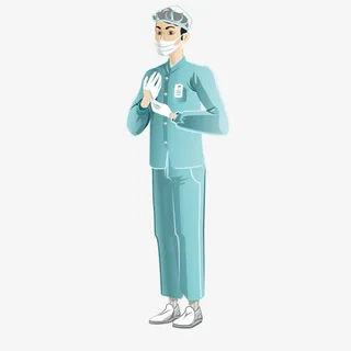 手术室的医护人员矢量图免抠