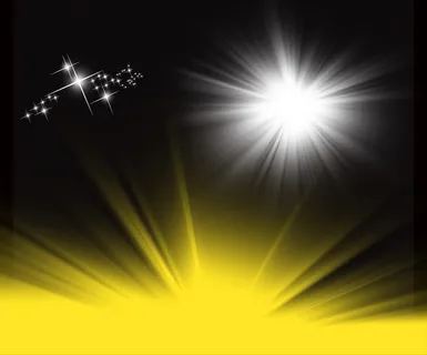 黄白色光源海报装饰免抠