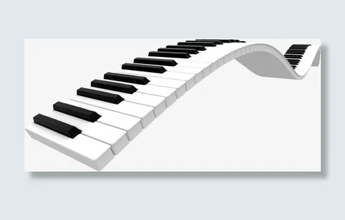 手绘钢琴键免抠