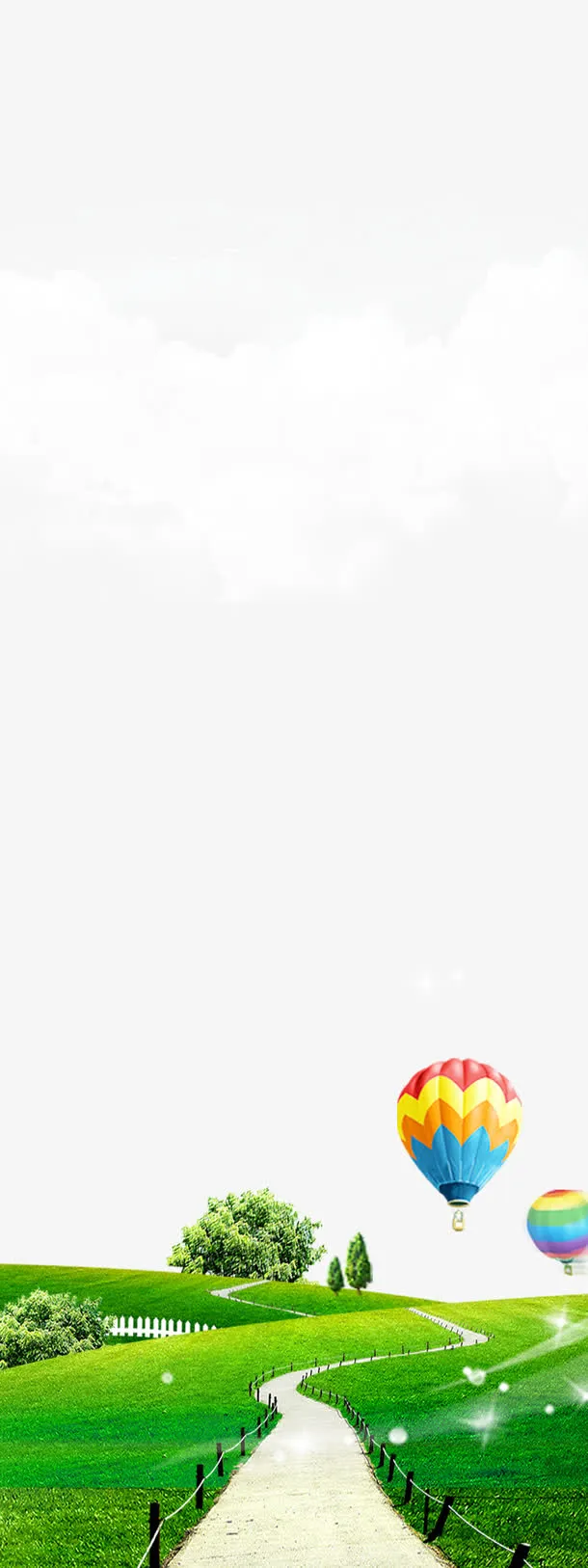 草坪热气球背景