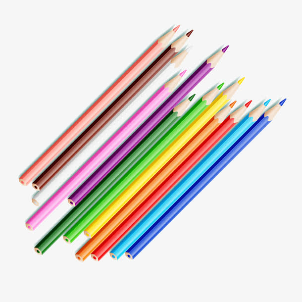 彩色水彩画笔免抠