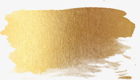 黄金漆质感墨迹透明免抠