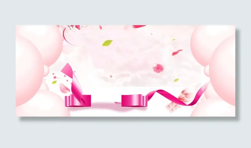 女王节粉色气泡浪漫背景高清