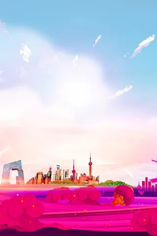 文艺清新城市剪影高清