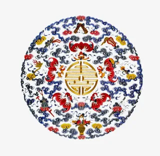 清朝诰命补服图案五福临门免抠