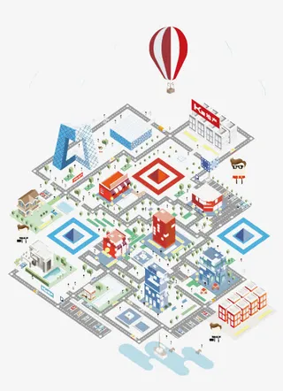 建筑立体二维码免抠