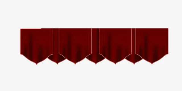 红色中国风幔帘免抠