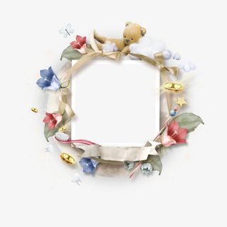 花色装饰相框免抠