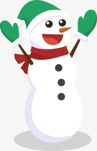 绿帽子雪人免抠