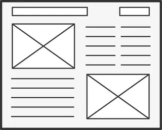 黑色简约报纸文章免抠