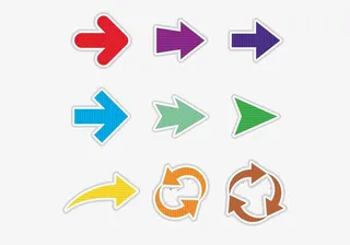 笔触感矢量箭头免抠